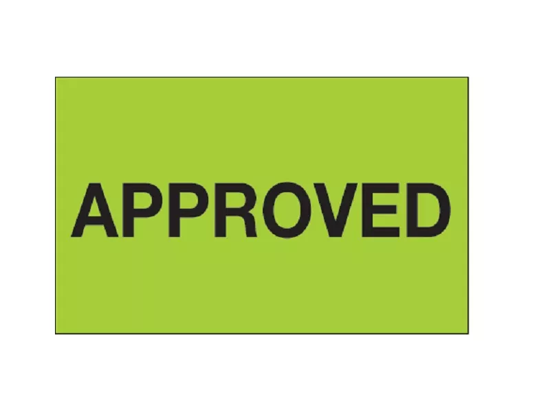 approved-fluorescent-green-labels "Approved" Fluorescent Green Labels