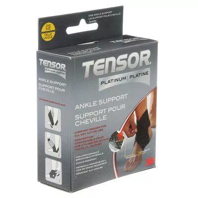 Braces & Supports - 3M Tensor Platinum Ankle Support, Black, One Size, (Case of 12), 144696-CA-TENSOR