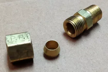 Brass Compression Fitting 1/8" MPT X 1/4"