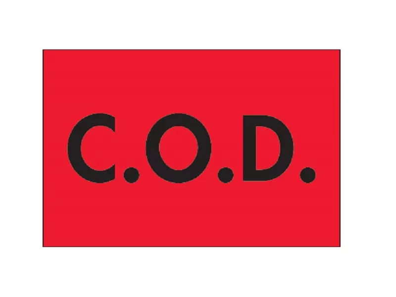 "C.O.D." Fluorescent Red Labels