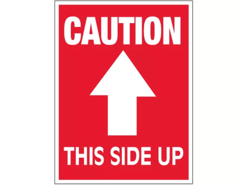 "Caution - This Side Up" Arrow Labels