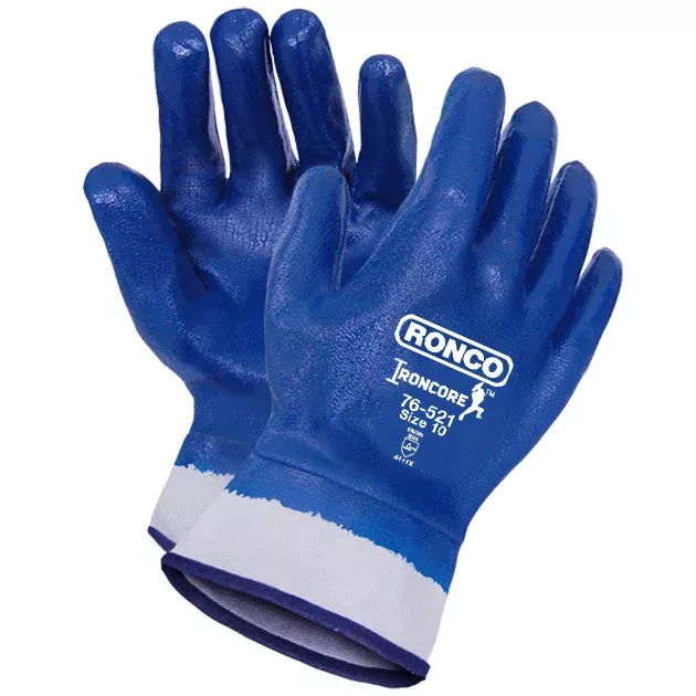 Chemical Resistant Gloves - Ronco Ironcore Nitrile Coated, 76-521-10