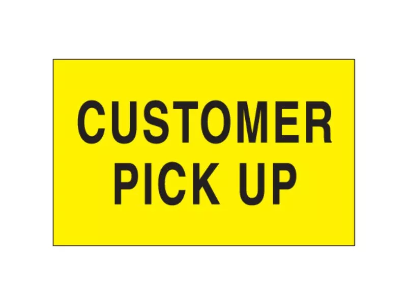 customer-pick-up-fluorescent-yellow-labels "Customer Pick Up" Fluorescent Yellow Labels