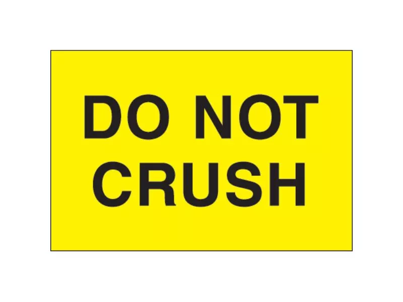 do-not-crush-fluorescent-yellow-labels "Do Not Crush" Fluorescent Yellow Labels