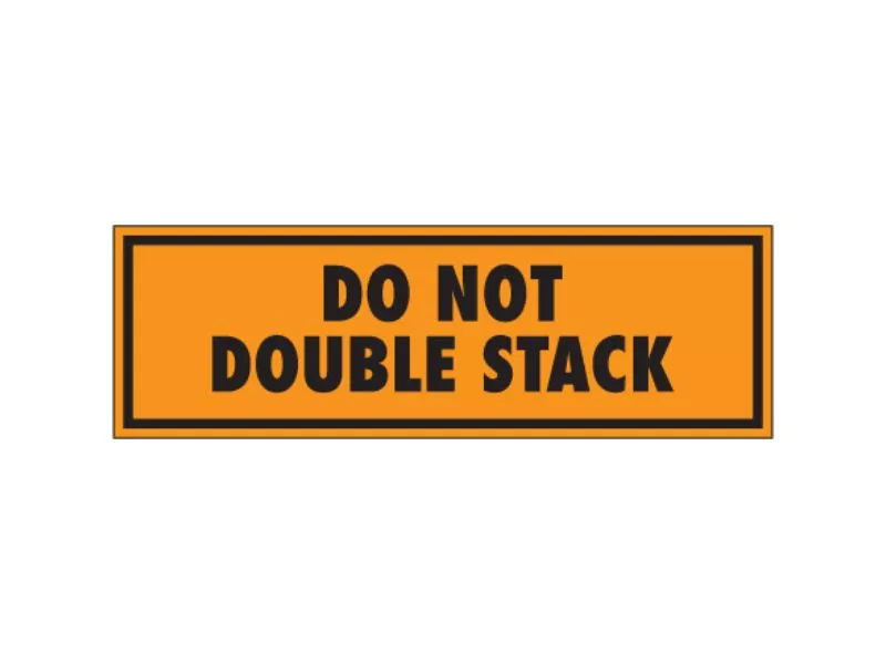 do-not-double-stack-fluorescent-orange-labels "Do Not Double Stack" Fluorescent Orange Labels
