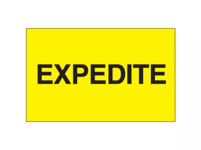 expedite-fluorescent-yellow-labels "Expedite" Fluorescent Yellow Labels