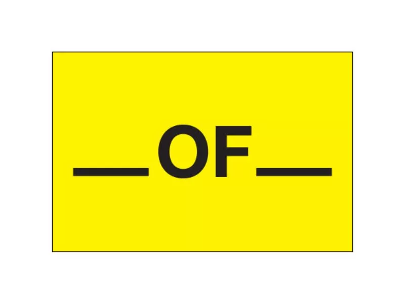 fluorescent-yellow-labels "___ of ___" Fluorescent Yellow Labels