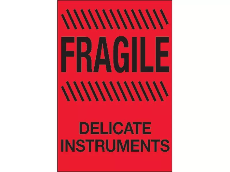 fragile-delicate-instruments-fluorescent-red-labels "Fragile - Delicate Instruments" Fluorescent Red Labels