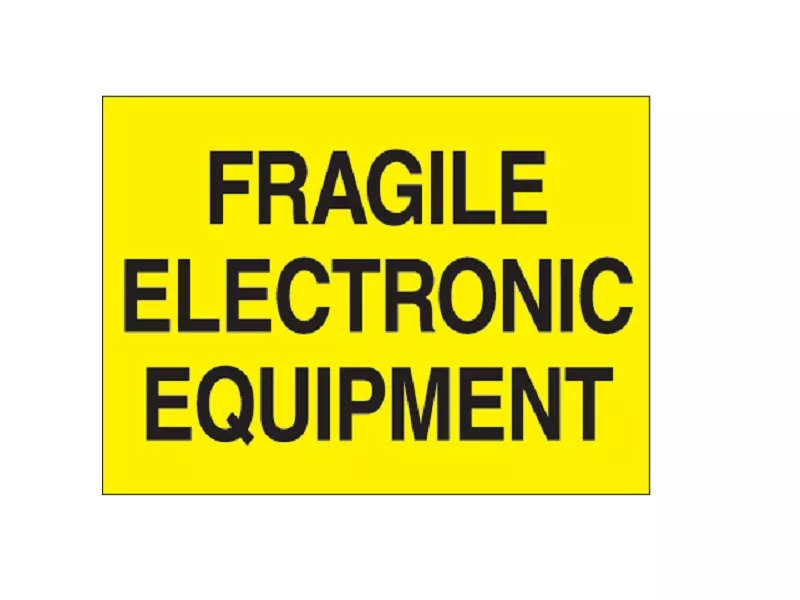 fragile-electronic-equipment-fluorescent-yellow-labels "Fragile - Electronic Equipment" Fluorescent Yellow Labels