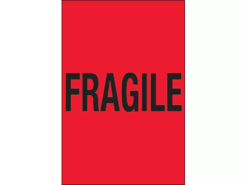 fragile-fluorescent-red-labels "Fragile" Fluorescent Red Labels