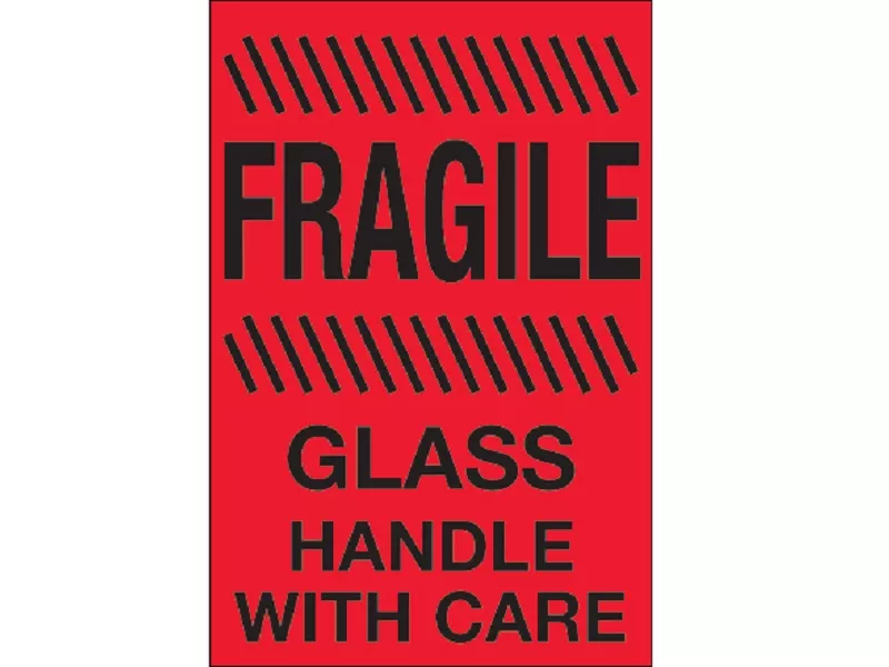 fragile-glass-handle-with-care-fluorescent-red-labels "Fragile - Glass - Handle With Care" Fluorescent Red Labels