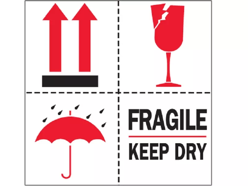 fragile-keep-dry-labels "Fragile - Keep Dry" Labels