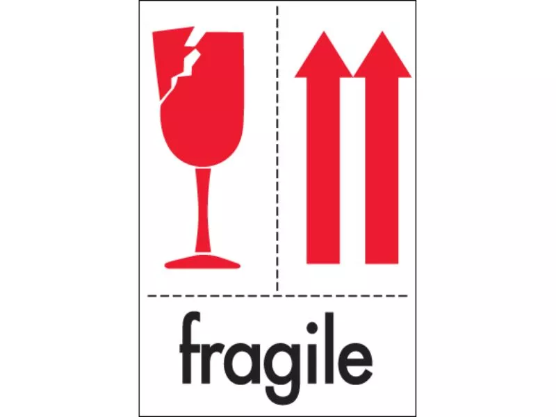 fragile-two-red-arrows-labels "Fragile - Two Red Arrows" Labels