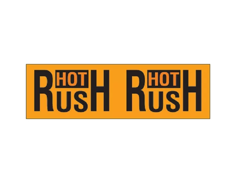 "Hot Rush" Fluorescent Orange Labels