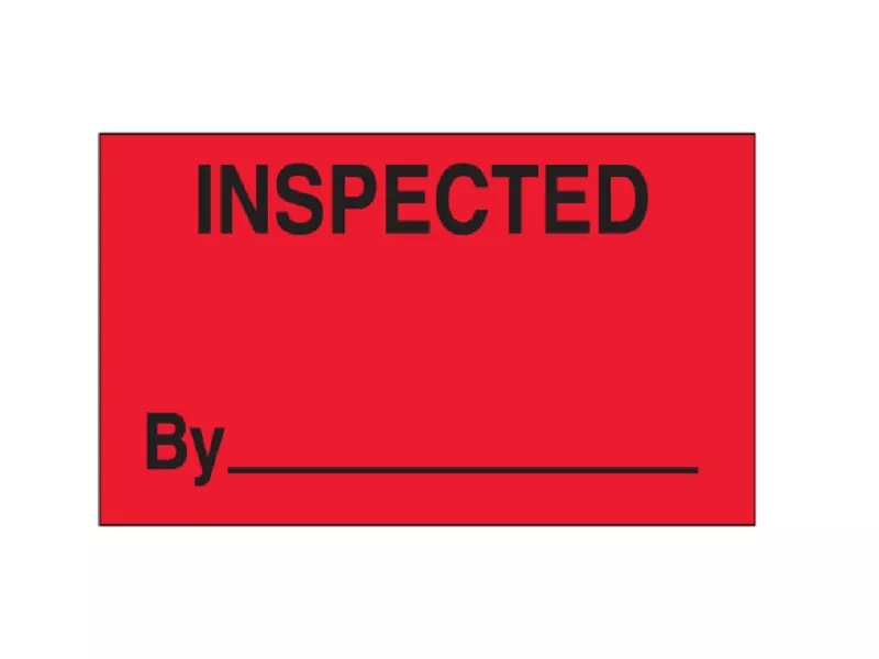 "Inspected" Fluorescent Red Labels