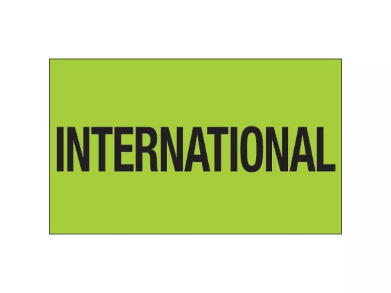 "International" Fluorescent Green Labels