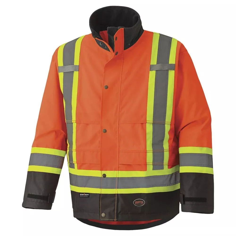Jacket - Pioneer Hi-Viz Orange 300D Trilobal Ripstop Waterproof Safety Jacket, 5400