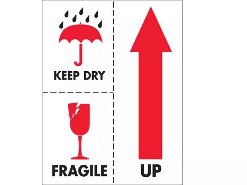 "Keep Dry Fragile" Labels