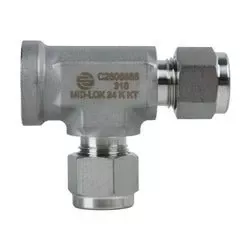 Mid-Lok N2606 SSC2606161616 Run Tee, 1-in Tube x 1-in Female NPT x 1-in Tube