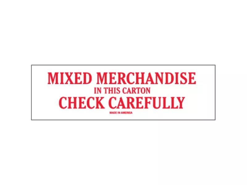 "Mixed Merchandise" Labels