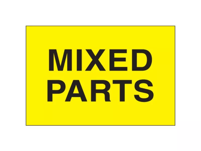 mixed-parts-fluorescent-yellow-labels "Mixed Parts" Fluorescent Yellow Labels