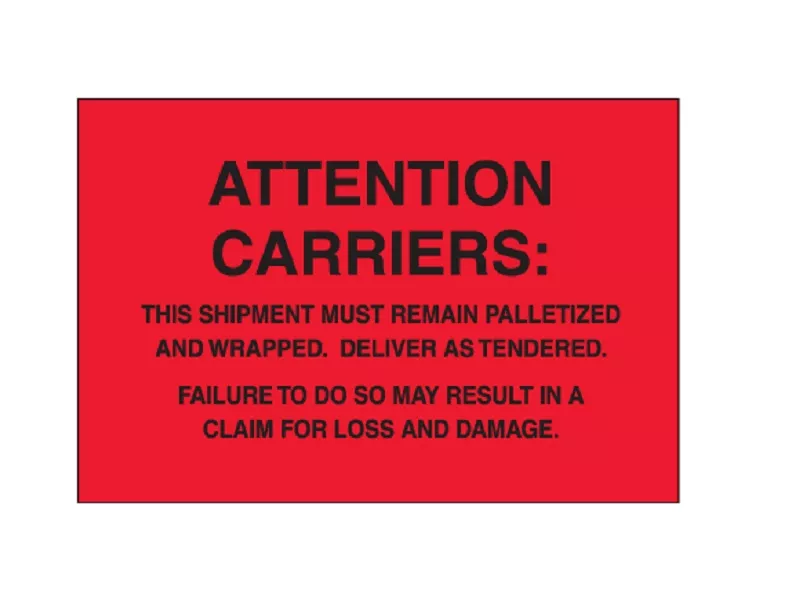 must-remain-palletized-fluorescent-red-labels "Must Remain Palletized" Fluorescent Red Labels