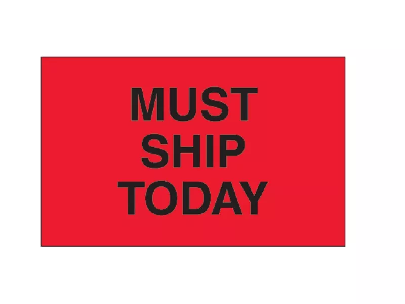 must-ship-today-fluorescent-red-labels "Must Ship Today" Fluorescent Red Labels