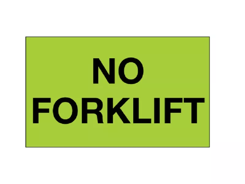 no-forklift-fluorescent-green-labels "No Forklift" Fluorescent Green Labels
