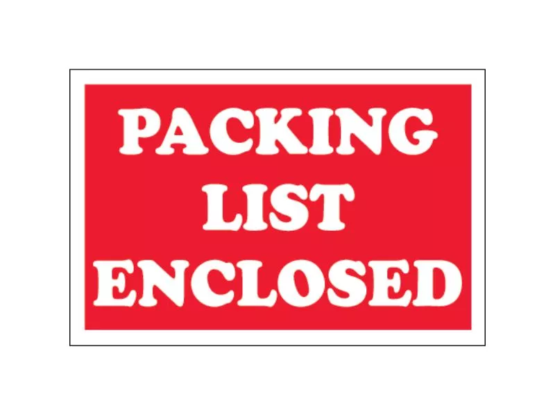 "Packing List Enclosed" Labels