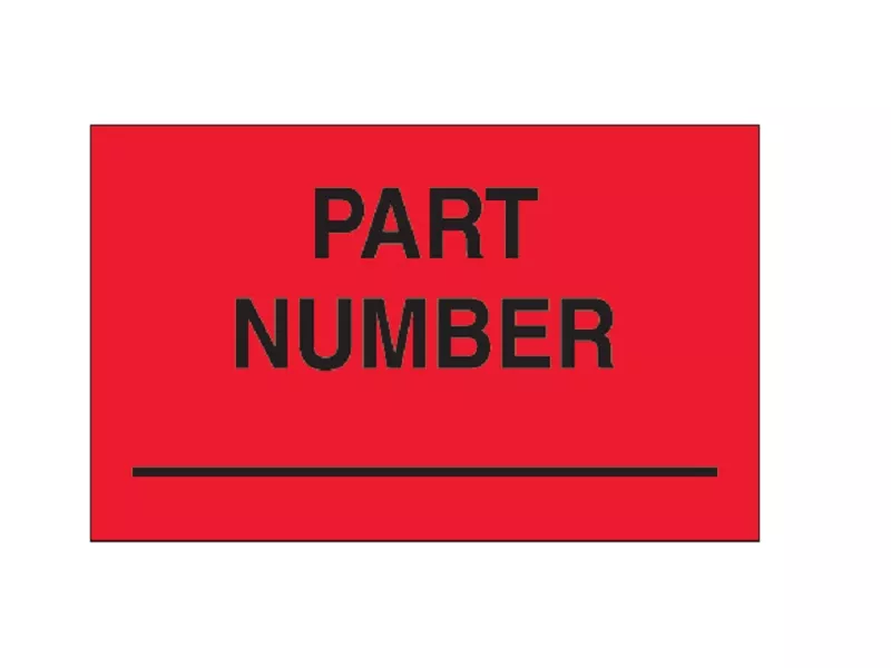 part-number-fluorescent-red-labels "Part Number" Fluorescent Red Labels