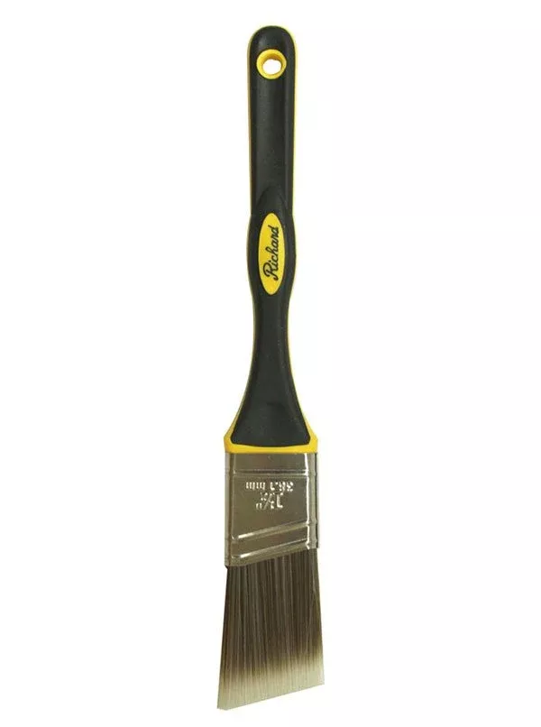 Richard 80811R 1-1/2'' angular paint brush, PRO MASTER TOUCH series. Polyester-nylon, soft-grip handle.
