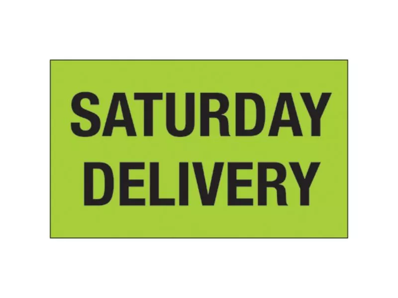 saturday-delivery-fluorescent-green-labels "Saturday Delivery" Fluorescent Green Labels