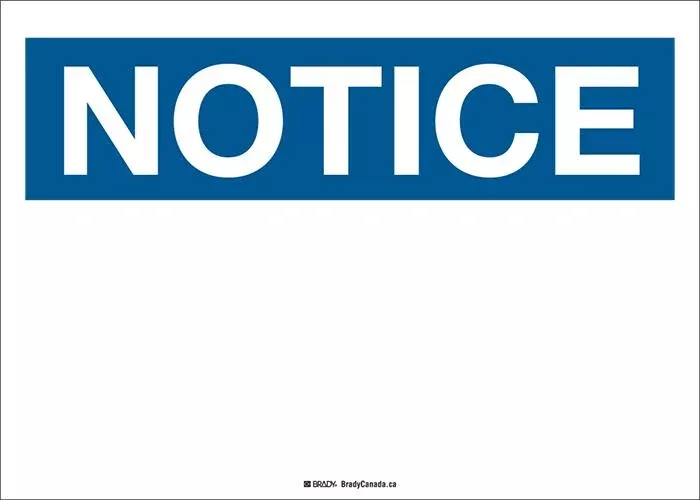 sign-brady-notice-blank-10 Sign - Brady Notice Blank, 10