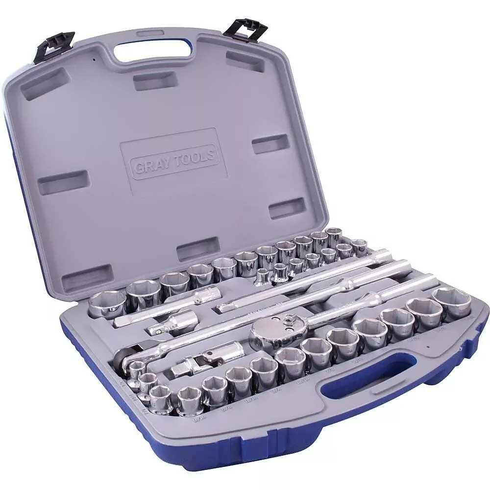 socket-set-gray-tools-38-piece-6-point-metric-imperial-1-2 Socket Set - Gray Tools 38-Piece 6 Point Metric & Imperial 1 /2