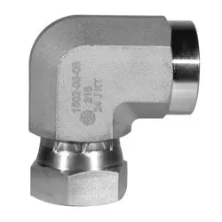 SS1502-06-06 90-deg Elbow, 3/8-in Female NPTF x 3/8-in FNPSM Swivel, Stainless Steel