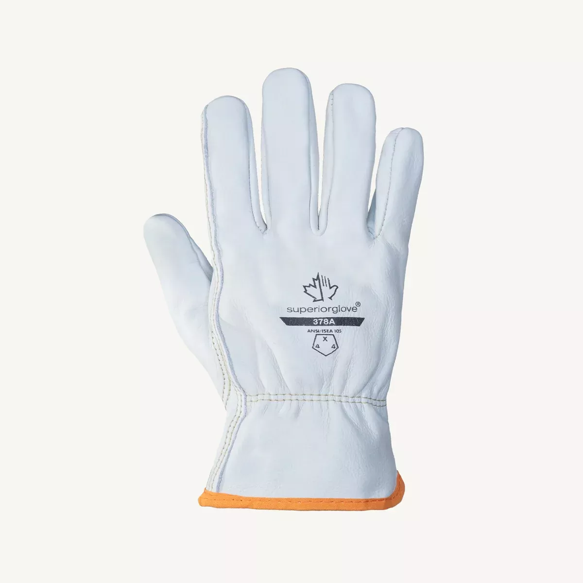 Work Gloves - Superior Glove Endura Cowhide Leather Driver, Unlined, 378A