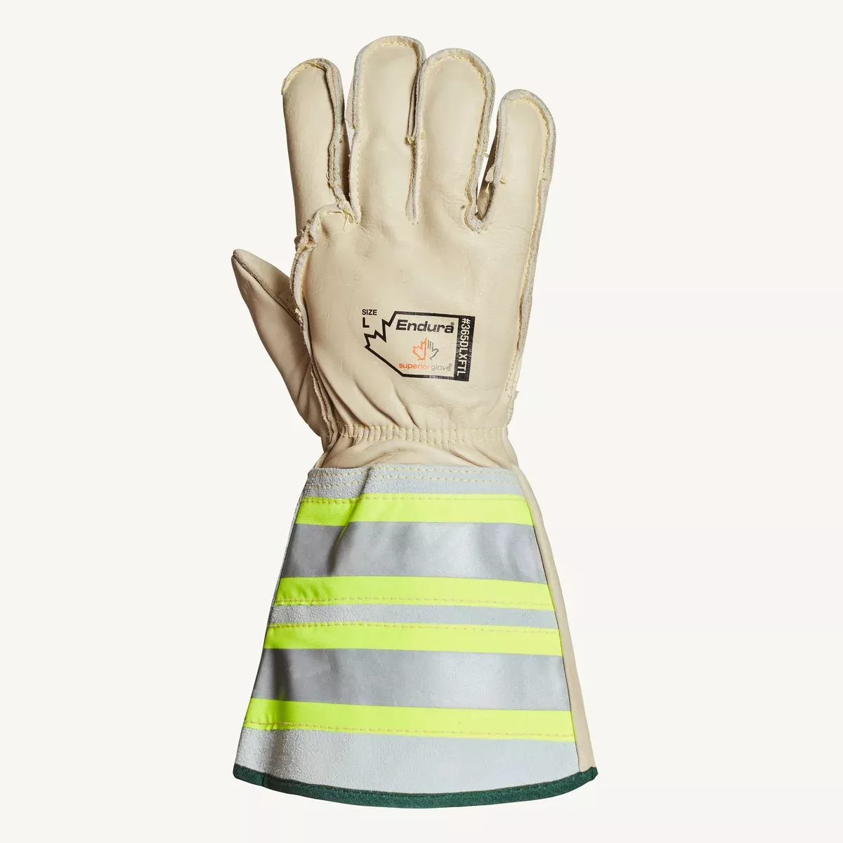 Work Gloves - Superior Glove Endura Deluxe Lineman /Rigging, Thinsulate C100 Grain Horsehide Leather Palm, Hi-Viz, 365DLXFTL