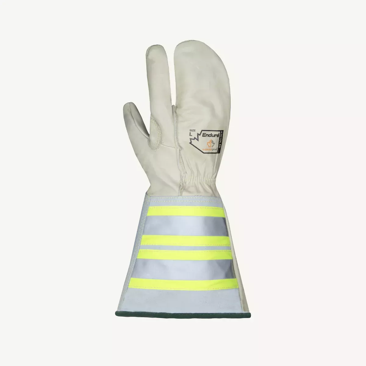 Work Gloves - Superior Glove Endura Lineman /Rigging, Grain Horsehide Leather Hi-Viz, 361DLX6