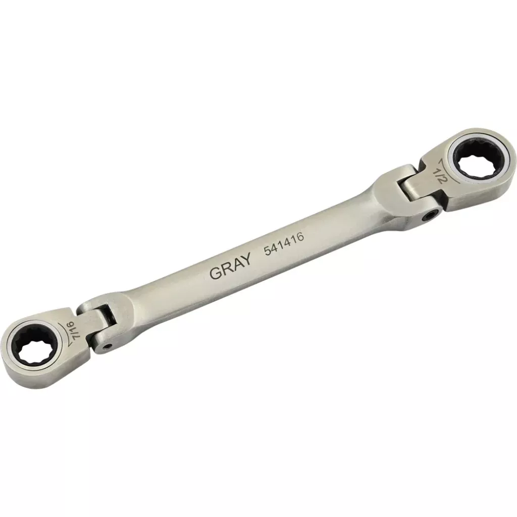 wrench-gray-tools-sae-double-box-end-flex-head-multi-gear-ratcheting-wrenches-va Wrench - Gray Tools SAE Double Box End Flex Head Multi-Gear Ratcheting Wrenches, Various Sizes