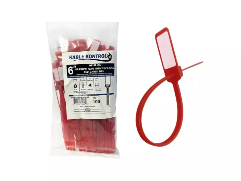 Write On Narrow Flag Zip Ties