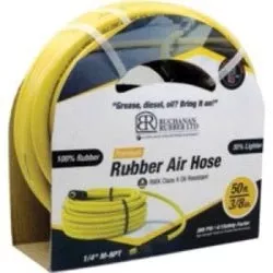 yairor-050-300bm65-air-hose-1-2-x-3-8-in-nominal-50-ft-l-300-psi-rubber-tube-yel YAIROR-050-300BM65 Air Hose, 1/2 x 3/8 in Nominal, 50 ft L, 300 psi, Rubber Tube, Yellow